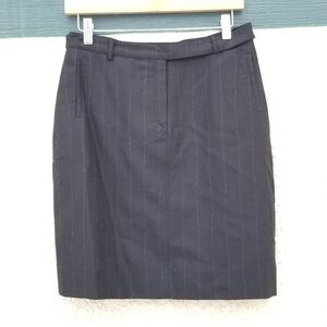 Versus Versace black career skirt with blue vertical stripes SEE MEASUREMENTS